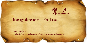 Neugebauer Lőrinc névjegykártya