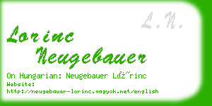 lorinc neugebauer business card
